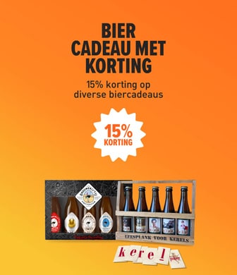 Bier cadeau met korting. 15% korting op diverse biercadeaus.